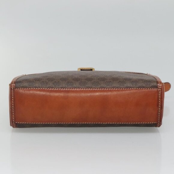 CELINE Macadam Canvas Shoulder Bag PVC Brown Gold Auth 114345 - Picture 7 of 14